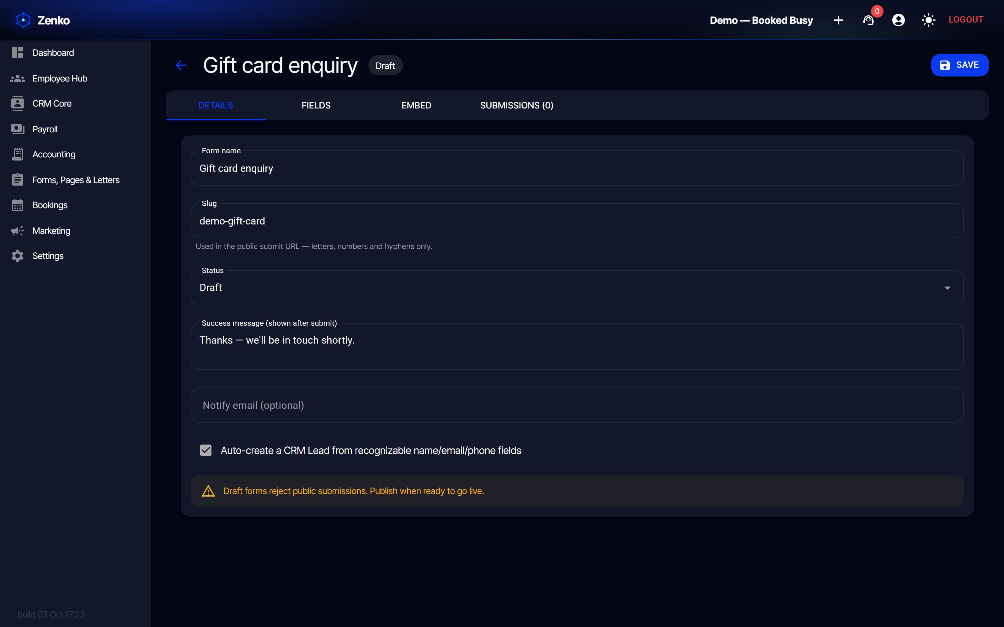 Forms that feed your pipeline (dark)