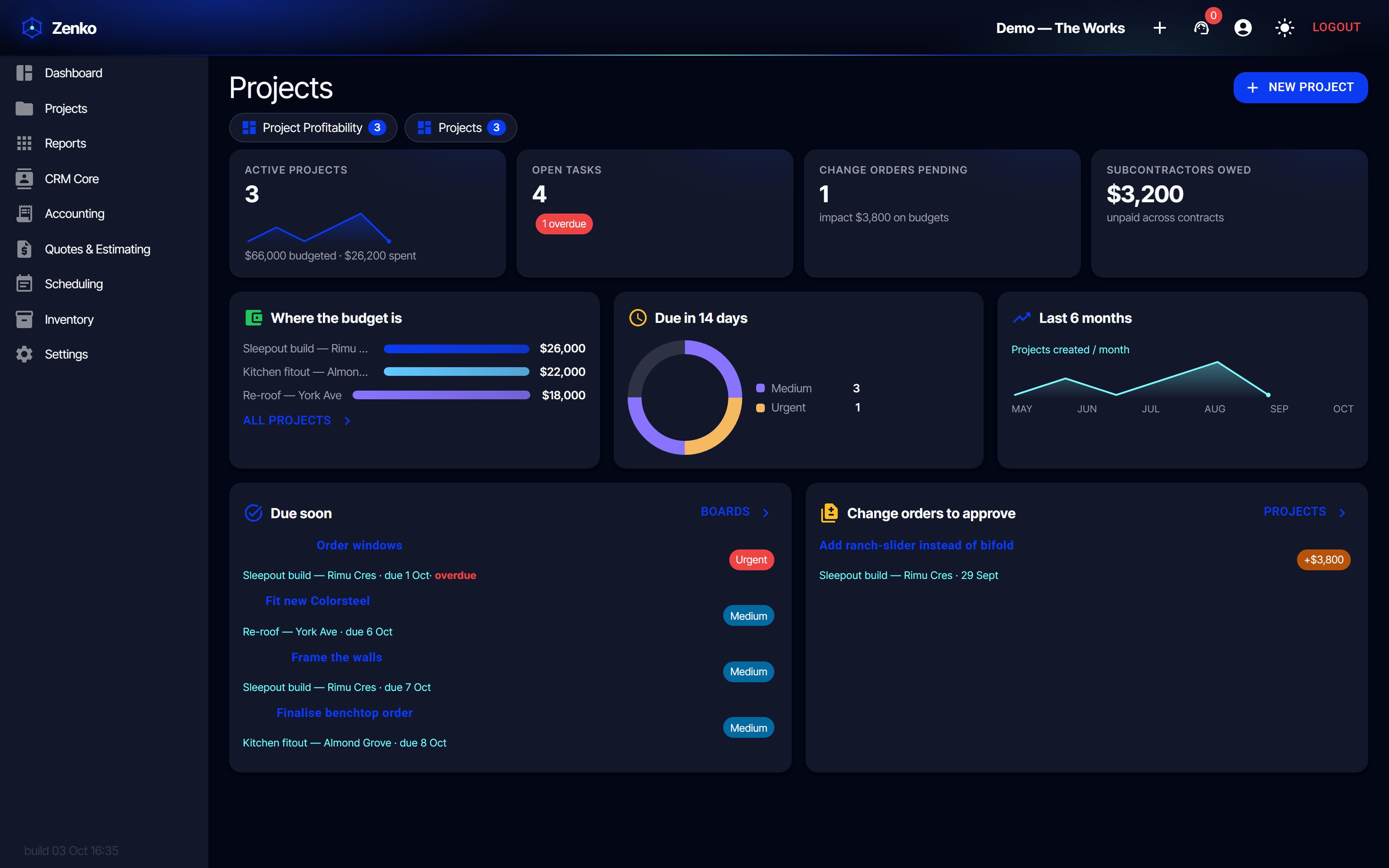 Projects in action (dark)